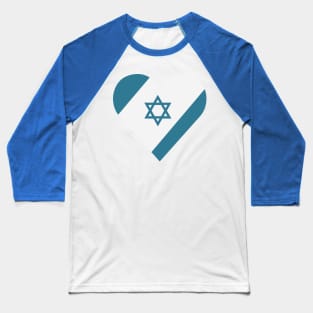 Israel flag icon in heart shape in flat design Baseball T-Shirt